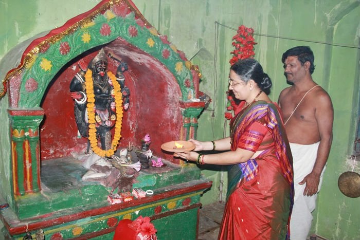 Devotee at the temple